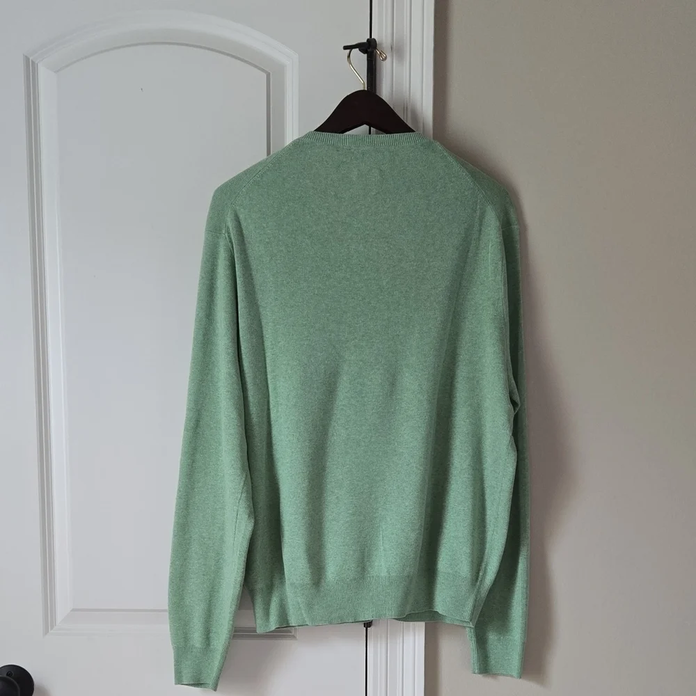 Polo by Ralph Lauren Men's Mint V-Neck Sweater 100% Pima Cotton Size L